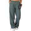 imageWomens Quick Dry Hiking Pants Lightweight Cargo Pants UPF50 High Waisted Travel Work Wide Leg Pants with PocketsDeep Grey
