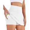 imageWomens Skort Tennis Skirt with Pocket Shorts Mini Golf Skirts High Waisted Athletic Skorts Summer WorkoutWhite