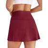 imageWomens Skort Tennis Skirt with Pocket Shorts Mini Golf Skirts High Waisted Athletic Skorts Summer WorkoutWine Red