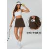 imageWomens Tennis Skirt Golf Athletic Skorts with Shorts Pocket Workout Running Sports Dressy Casual Summer Mini SkirtsBrown