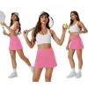 imageWomens Tennis Skirt Golf Athletic Skorts with Shorts Pocket Workout Running Sports Dressy Casual Summer Mini SkirtsHot Pink