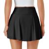 imageWomens Tennis Skirt with Pockets Shorts Crossover High Waisted Athletic Skorts Skirts for Golf Running WorkoutBlack