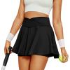 imageWomens Tennis Skirt with Pockets Shorts Crossover High Waisted Athletic Skorts Skirts for Golf Running WorkoutBlack