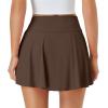 imageWomens Tennis Skirt with Pockets Shorts Crossover High Waisted Athletic Skorts Skirts for Golf Running WorkoutBrown