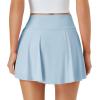 imageWomens Tennis Skirt with Pockets Shorts Crossover High Waisted Athletic Skorts Skirts for Golf Running WorkoutLight Blue