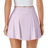 imageWomens Tennis Skirt with Pockets Shorts Crossover High Waisted Athletic Skorts Skirts for Golf Running WorkoutPurple