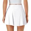 imageWomens Tennis Skirt with Pockets Shorts Crossover High Waisted Athletic Skorts Skirts for Golf Running WorkoutWhite