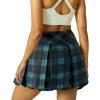 imageWomens Tennis Skirt with Pockets Shorts Crossover High Waisted Athletic Skorts Skirts for Golf Running WorkoutZ1greenplaid