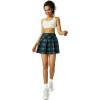 imageWomens Tennis Skirt with Pockets Shorts Crossover High Waisted Athletic Skorts Skirts for Golf Running WorkoutZ1greenplaid