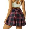 imageWomens Tennis Skirt with Pockets Shorts Crossover High Waisted Athletic Skorts Skirts for Golf Running WorkoutZ1redplaid