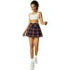 imageWomens Tennis Skirt with Pockets Shorts Crossover High Waisted Athletic Skorts Skirts for Golf Running WorkoutZ1redplaid