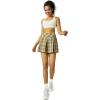 imageWomens Tennis Skirt with Pockets Shorts Crossover High Waisted Athletic Skorts Skirts for Golf Running WorkoutZ1yellowplaid