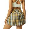 imageWomens Tennis Skirt with Pockets Shorts Crossover High Waisted Athletic Skorts Skirts for Golf Running WorkoutZ1yellowplaid