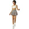 imageWomens Tennis Skirt with Pockets Shorts Crossover High Waisted Athletic Skorts Skirts for Golf Running WorkoutZ2goldleopard