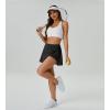 imageWomens Tennis Skirt with Pockets Shorts Crossover High Waisted Athletic Skorts Skirts for Golf Running WorkoutZ4blacksplit