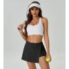 imageWomens Tennis Skirt with Pockets Shorts Crossover High Waisted Athletic Skorts Skirts for Golf Running WorkoutZ4blacksplit