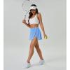 imageWomens Tennis Skirt with Pockets Shorts Crossover High Waisted Athletic Skorts Skirts for Golf Running WorkoutZ4sky Bluesplit