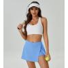 imageWomens Tennis Skirt with Pockets Shorts Crossover High Waisted Athletic Skorts Skirts for Golf Running WorkoutZ4sky Bluesplit