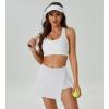 imageWomens Tennis Skirt with Pockets Shorts Crossover High Waisted Athletic Skorts Skirts for Golf Running WorkoutZ4whitesplit