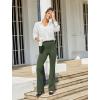 imageWomens Work Pants Business Casual Pants High Waisted Yoga Flare Leggings with Pockets Dress Slacks Tummy ControlArmy Green