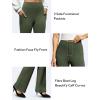 imageWomens Work Pants Business Casual Pants High Waisted Yoga Flare Leggings with Pockets Dress Slacks Tummy ControlArmy Green