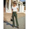 imageWomens Work Pants Business Casual Pants High Waisted Yoga Flare Leggings with Pockets Dress Slacks Tummy ControlArmy Green