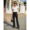 imageWomens Work Pants Business Casual Pants High Waisted Yoga Flare Leggings with Pockets Dress Slacks Tummy ControlBlack