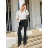 imageWomens Work Pants Business Casual Pants High Waisted Yoga Flare Leggings with Pockets Dress Slacks Tummy ControlBlack