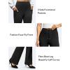 imageWomens Work Pants Business Casual Pants High Waisted Yoga Flare Leggings with Pockets Dress Slacks Tummy ControlBlack