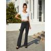 imageWomens Work Pants Business Casual Pants High Waisted Yoga Flare Leggings with Pockets Dress Slacks Tummy ControlBlack