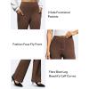 imageWomens Work Pants Business Casual Pants High Waisted Yoga Flare Leggings with Pockets Dress Slacks Tummy ControlBrown
