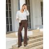 imageWomens Work Pants Business Casual Pants High Waisted Yoga Flare Leggings with Pockets Dress Slacks Tummy ControlBrown