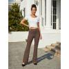 imageWomens Work Pants Business Casual Pants High Waisted Yoga Flare Leggings with Pockets Dress Slacks Tummy ControlBrown