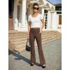 imageWomens Work Pants Business Casual Pants High Waisted Yoga Flare Leggings with Pockets Dress Slacks Tummy ControlBrown
