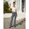 imageWomens Work Pants Business Casual Pants High Waisted Yoga Flare Leggings with Pockets Dress Slacks Tummy ControlDark Gery