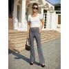 imageWomens Work Pants Business Casual Pants High Waisted Yoga Flare Leggings with Pockets Dress Slacks Tummy ControlDark Gery