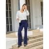 imageWomens Work Pants Business Casual Pants High Waisted Yoga Flare Leggings with Pockets Dress Slacks Tummy ControlNavy