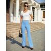 imageWomens Work Pants Business Casual Pants High Waisted Yoga Flare Leggings with Pockets Dress Slacks Tummy ControlSky Blue