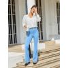 imageWomens Work Pants Business Casual Pants High Waisted Yoga Flare Leggings with Pockets Dress Slacks Tummy ControlSky Blue