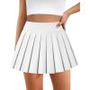 imagePleated Skirts for Women High Waisted Tennis Skirt Athletic Skorts with Pockets Shorts Workout Golf SkortWhite