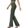 imageWomens Bootcut Dress Pants Business Casual Work Pants with Pockets High Waist Stretchy Trousers Pull On Office SlacksArmy Green