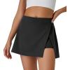 imageWomens Tennis Skirt with Pockets Shorts Crossover High Waisted Athletic Skorts Skirts for Golf Running WorkoutZ4blacksplit