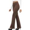 imageWomens Work Pants Business Casual Pants High Waisted Yoga Flare Leggings with Pockets Dress Slacks Tummy ControlBrown