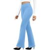imageWomens Work Pants Business Casual Pants High Waisted Yoga Flare Leggings with Pockets Dress Slacks Tummy ControlSky Blue