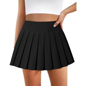 imagePleated Skirts for Women High Waisted Tennis Skirt Athletic Skorts with Pockets Shorts Workout Golf SkortBlack