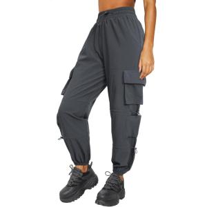 imageQuick Dry Cargo Pants Lightweight Tactical Hiking Pants with 6 Pockets for Women Elastic Waist and WaterResistantDark Grey