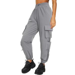 imageQuick Dry Cargo Pants Lightweight Tactical Hiking Pants with 6 Pockets for Women Elastic Waist and WaterResistantGrey