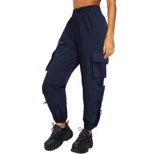 imageQuick Dry Cargo Pants Lightweight Tactical Hiking Pants with 6 Pockets for Women Elastic Waist and WaterResistantNavy Blue