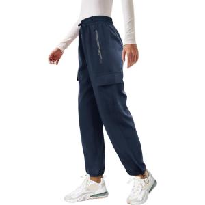 imageQuick Dry Cargo Pants Lightweight Tactical Hiking Pants with 6 Pockets for Women Elastic Waist and WaterResistantZippernavy Blue