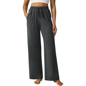imageWide Leg Pants Women High Waisted Slacks Lounge Baggy Flowy Palazzo Pants with PocketsDeep Grey